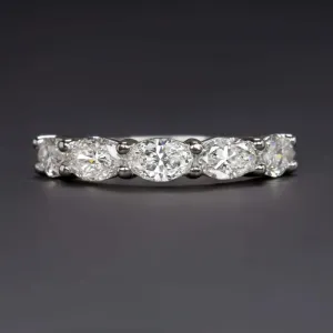 1 CARAT OVAL SHAPE DIAMOND WEDDING BAND EAST WEST RING HALF ETERNITY STACKING