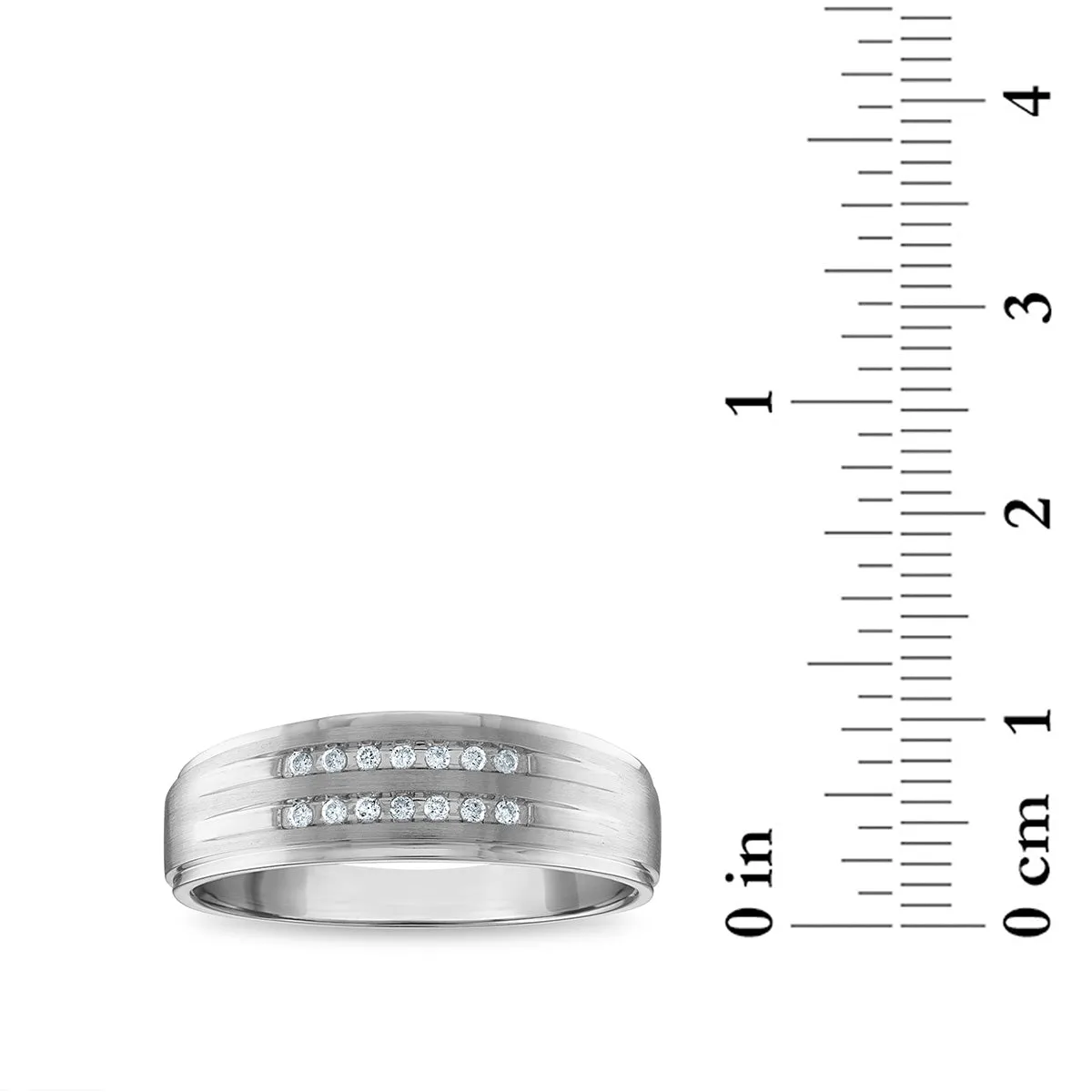 1/10 CTW Diamond Wedding Double Row Ring in 10KT White Gold