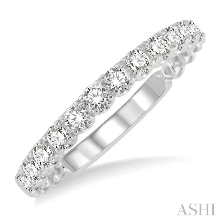 1/2 ctw Lattice Round Cut Diamond Wedding Band in 14K White Gold