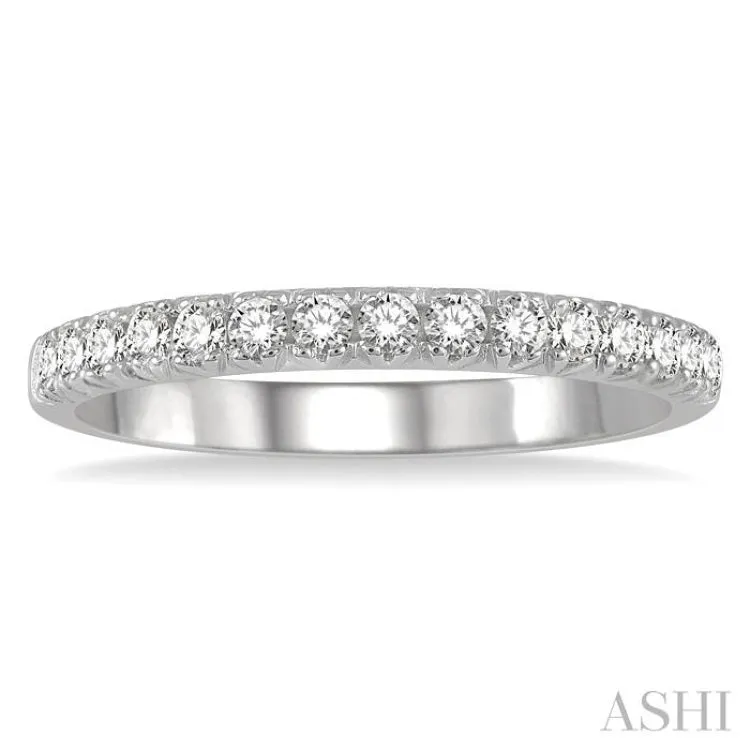 1/3 ctw 15Stones Round Cut Diamond Wedding Band in 14K White Gold