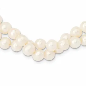 14k Gold 7.5-9MM 2 Strand Cultured Pearl Necklace