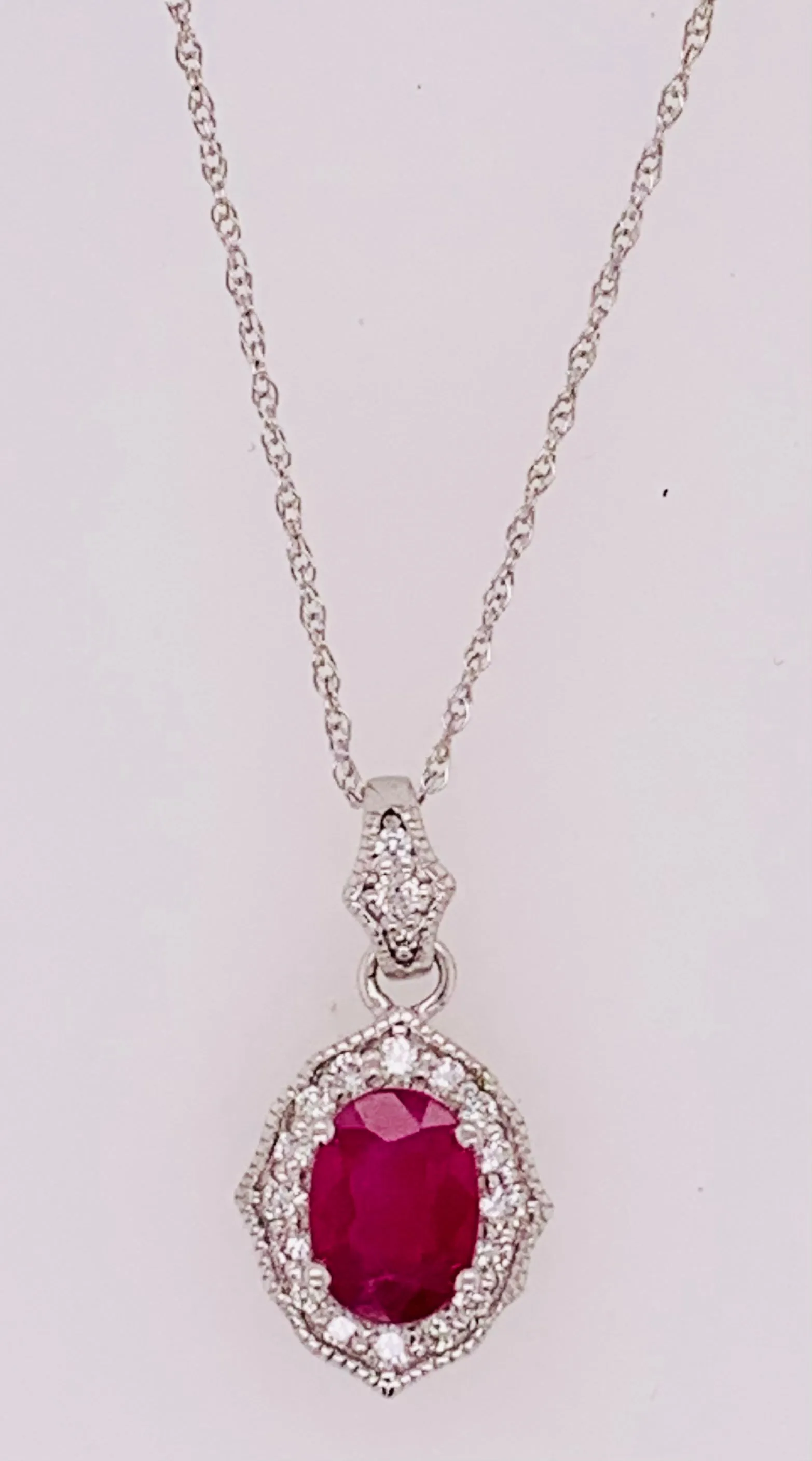 14K Ruby and Diamond Pendant