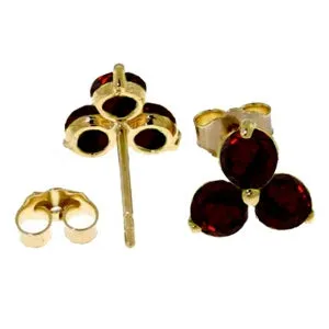 1.5 Carat 14K Solid Yellow Gold Where There's Smoke Garnet Earrings