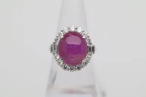 15.40 Carat Star Ruby Diamond Platinum Cocktail Ring