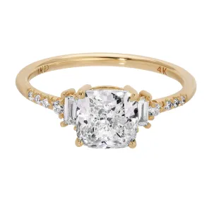 1.5c Diamond Cushion Rhapsody Ring (Lab Diamond) (ready to ship option)*