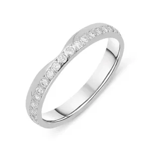 18ct White Gold 0.29ct Diamond Dipped Centre Wedding Half Eternity Ring