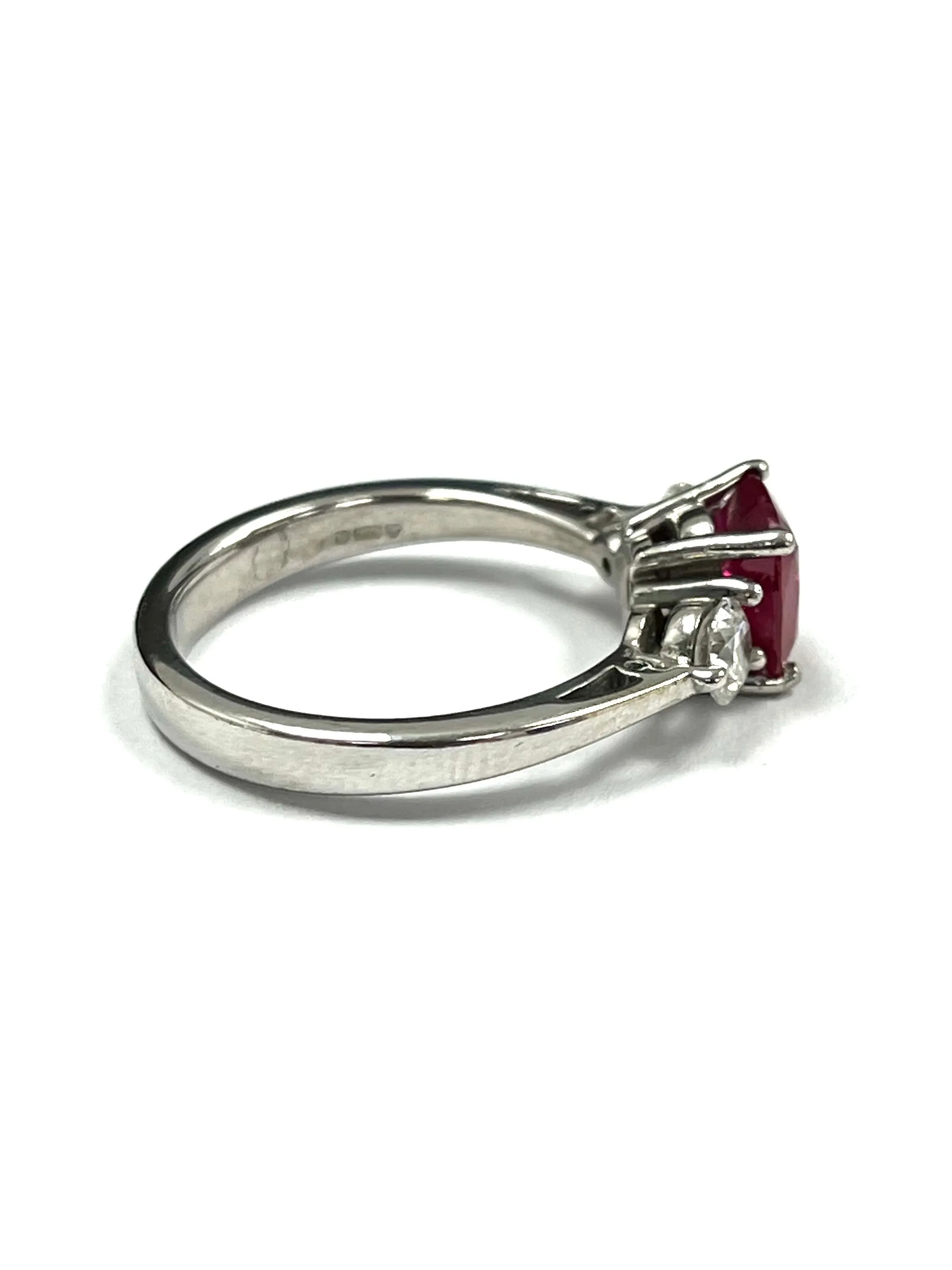 18ct White Gold 1.70cts Ruby & 0.45cts Diamond Ring