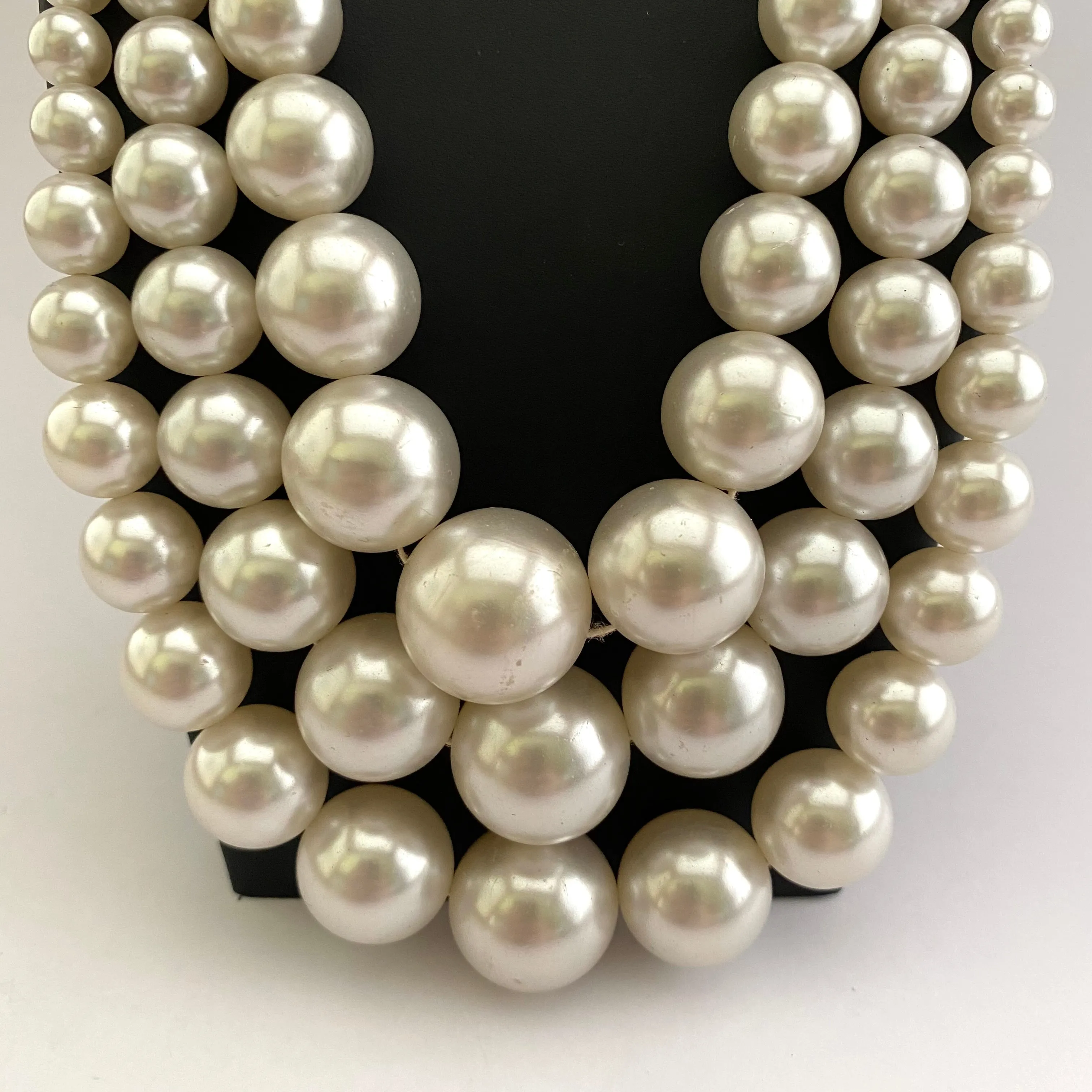 1960s Japan 3 Strand Bead Necklace