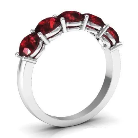 2.00cttw Shared Prong Garnet Five Stone Ring