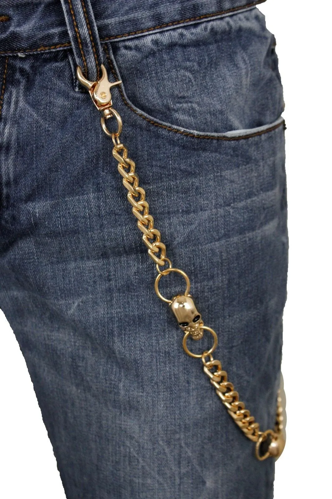 24" 3-Skull Wallet Chain