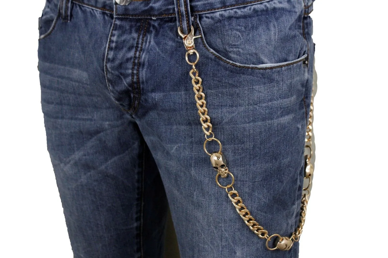 24" 3-Skull Wallet Chain