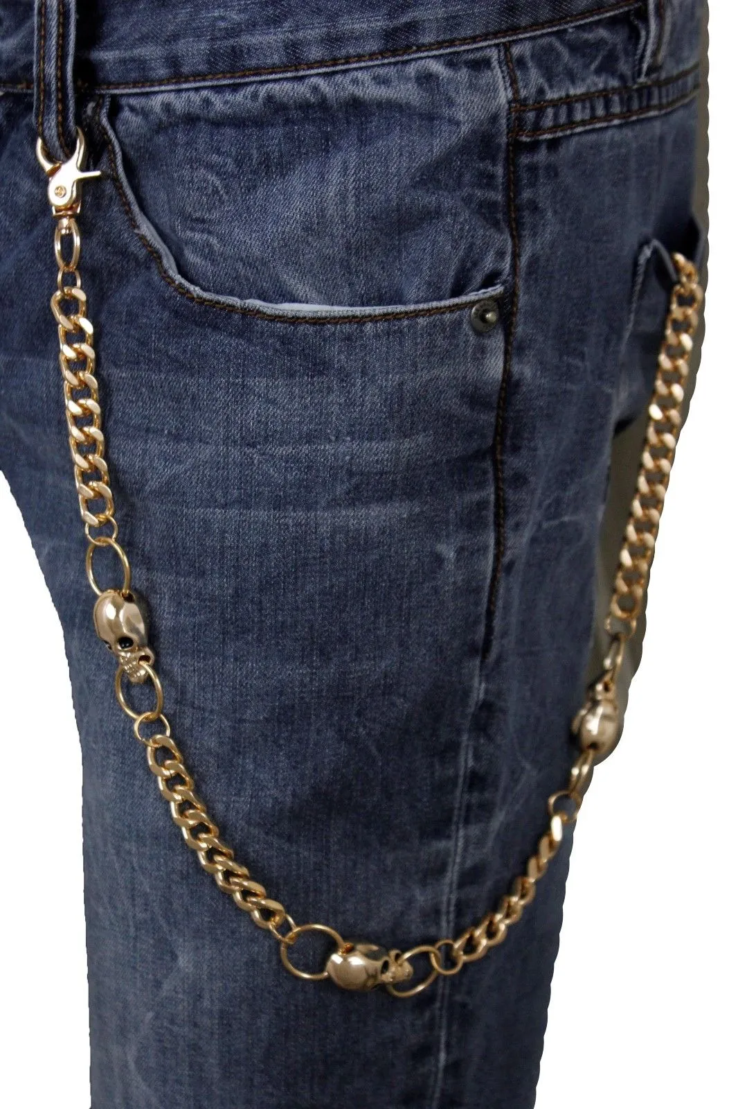 24" 3-Skull Wallet Chain