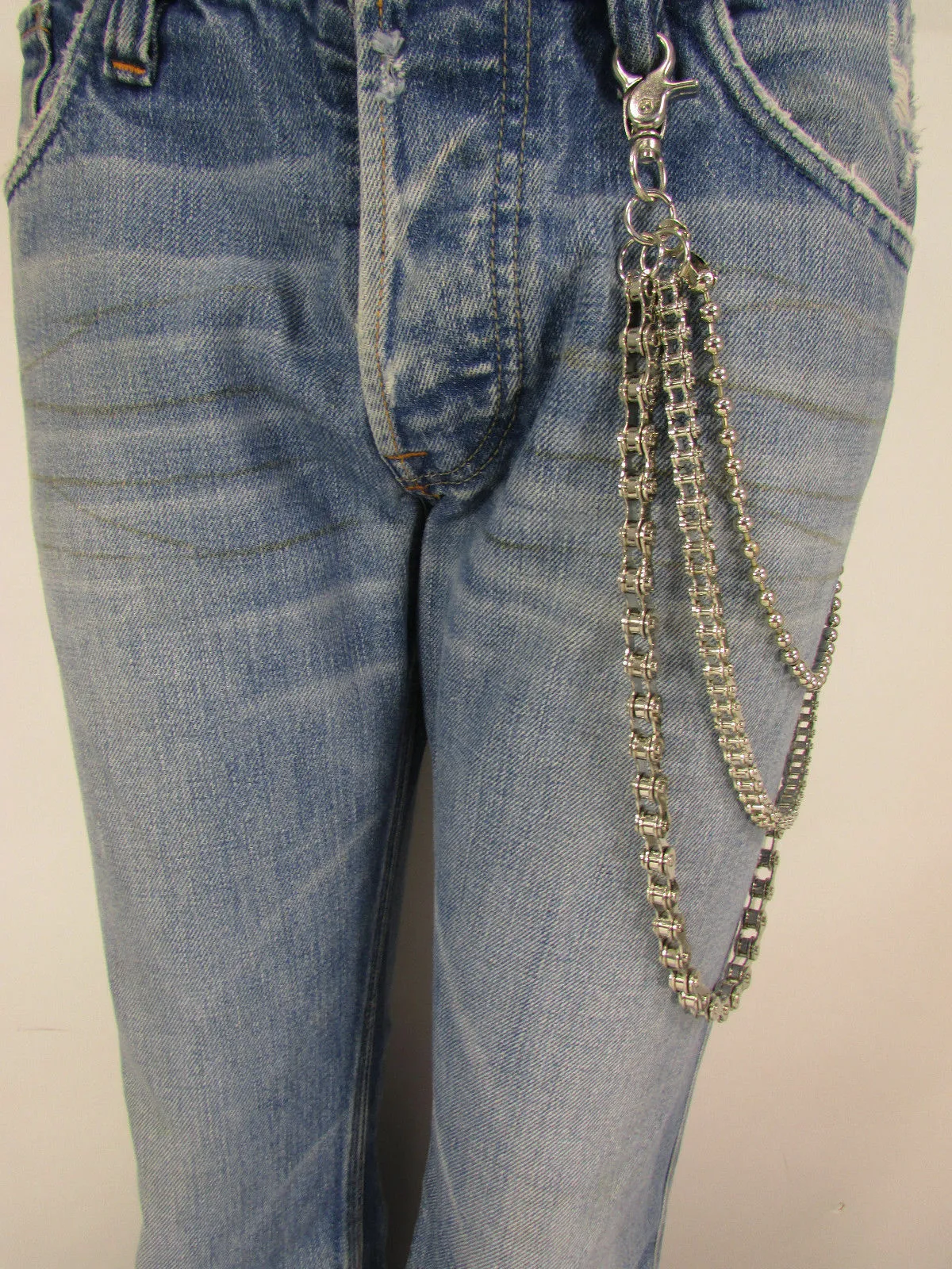 25" 3-Strand Motorcycle & Ball Wallet Chain