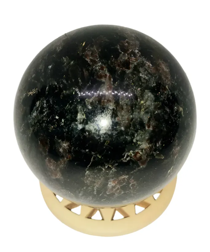 275G Golden Firework Garnet Crystal Sphere