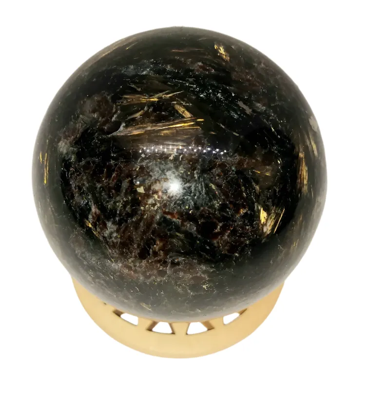 275G Golden Firework Garnet Crystal Sphere