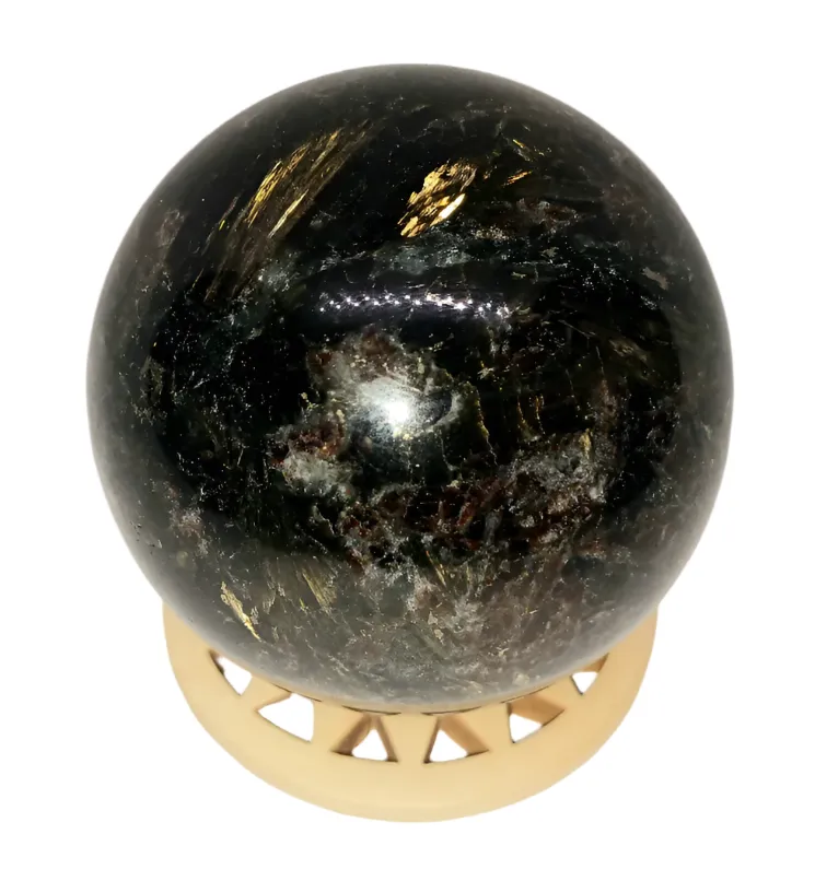 275G Golden Firework Garnet Crystal Sphere