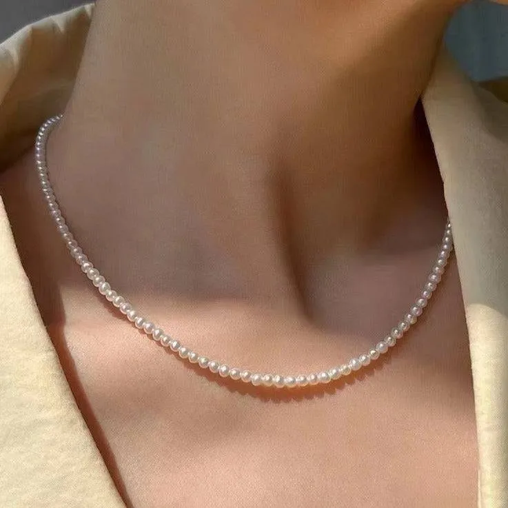 3-4mm Elegant Baby Pearl Necklace