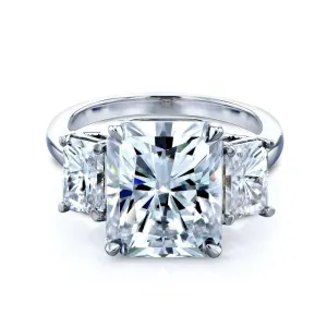 6 3/4 Carats Radiant Moissanite 3-Stone Ring