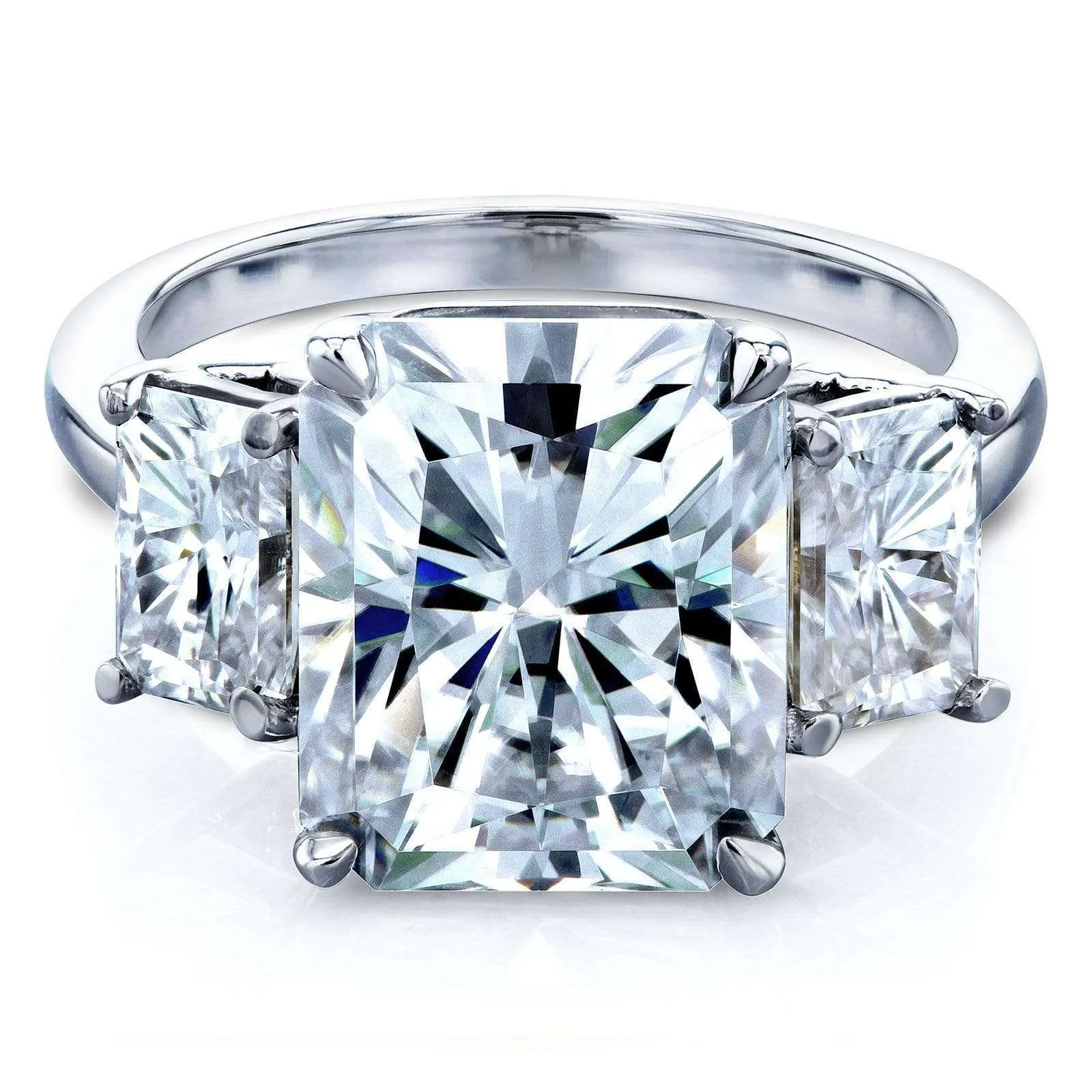 6 3/4 Carats Radiant Moissanite 3-Stone Ring