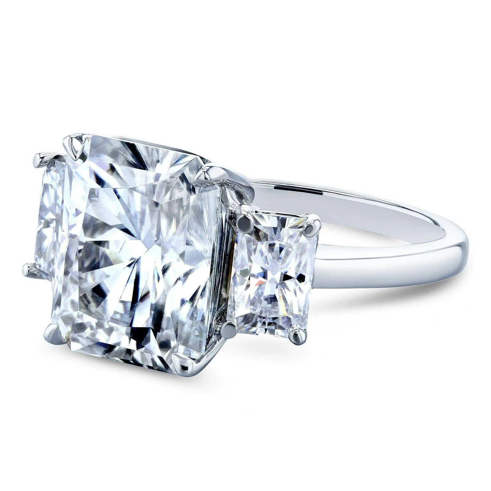 6 3/4 Carats Radiant Moissanite 3-Stone Ring