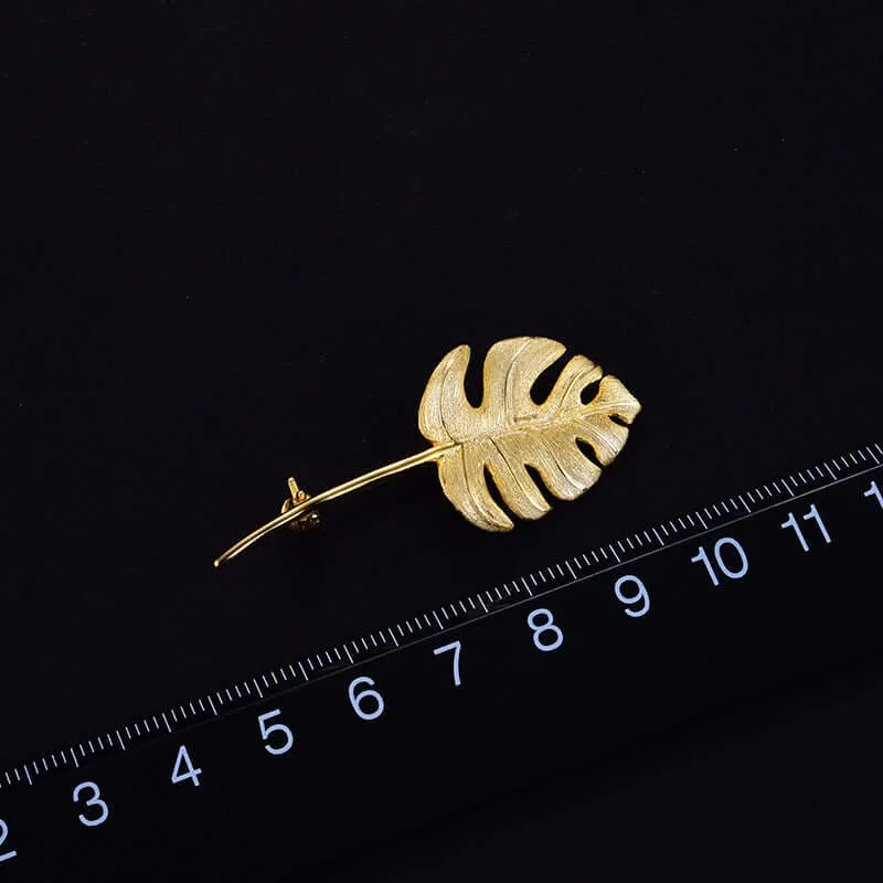 925 Silver Tortoise Leaf Brooch