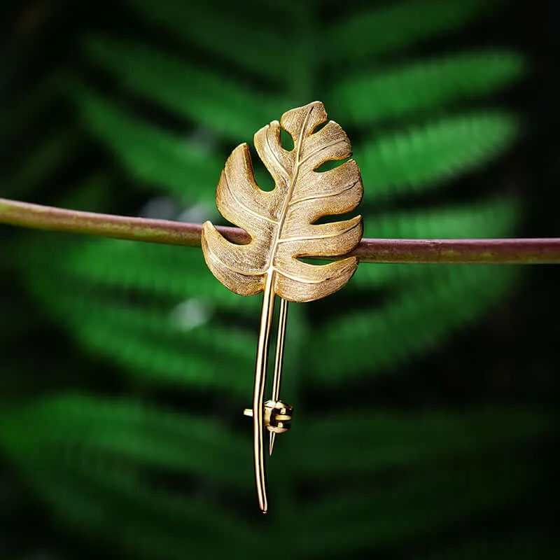 925 Silver Tortoise Leaf Brooch