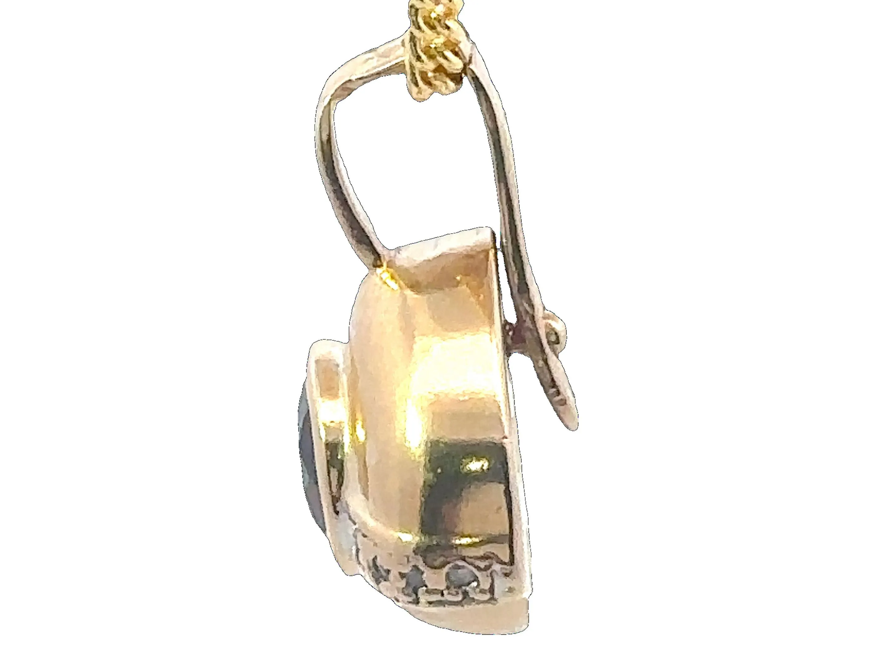 9ct Yellow Gold 9 stone Garnet & Diamond Pendant