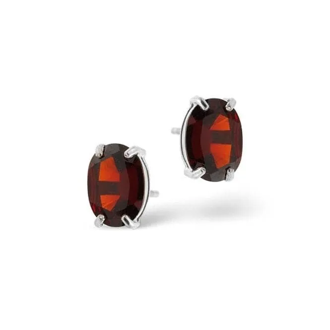 Acotis Diamonds 18K White Gold 5mm x Garnet Earrings DCE02-GW