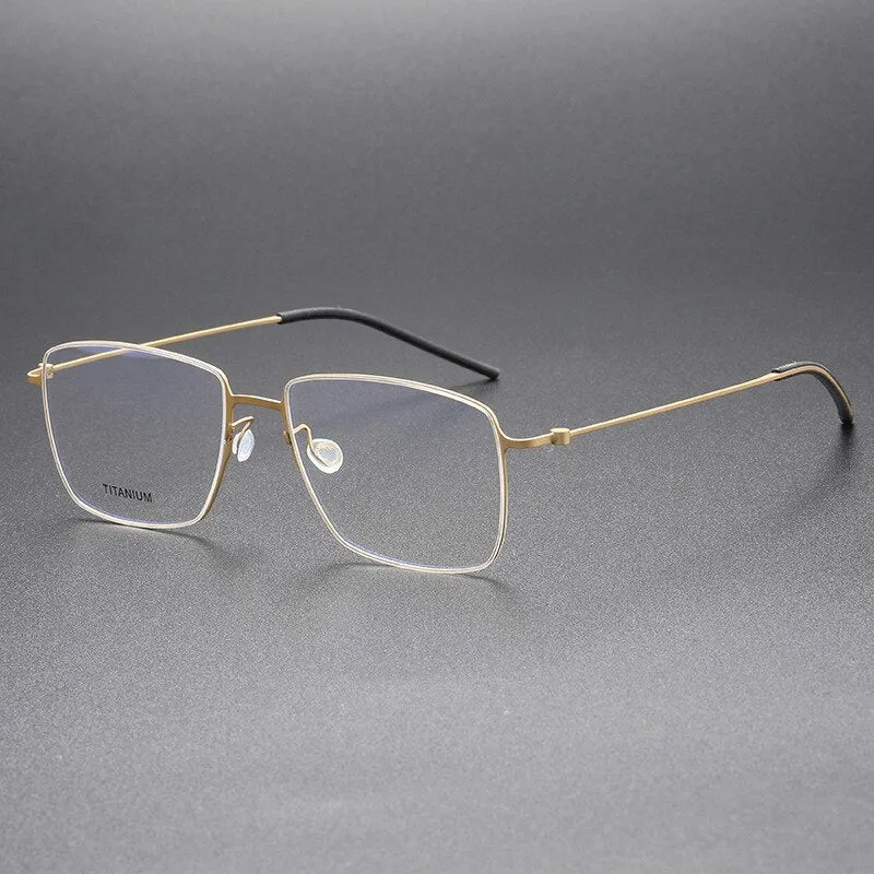 Aissuarvey Men's Full Rim Square Titanium Eyeglasses 564217