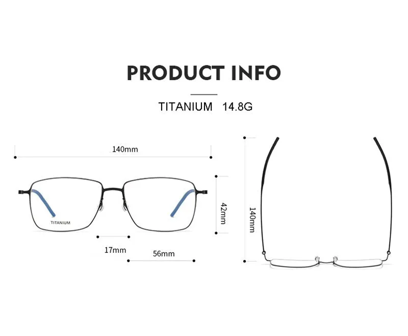 Aissuarvey Men's Full Rim Square Titanium Eyeglasses 564217