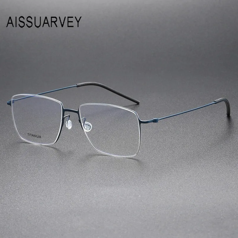 Aissuarvey Men's Full Rim Square Titanium Eyeglasses 564217