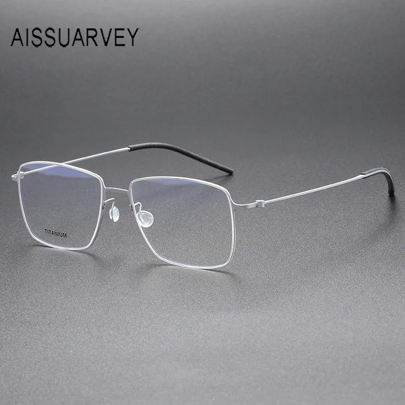 Aissuarvey Men's Full Rim Square Titanium Eyeglasses 564217