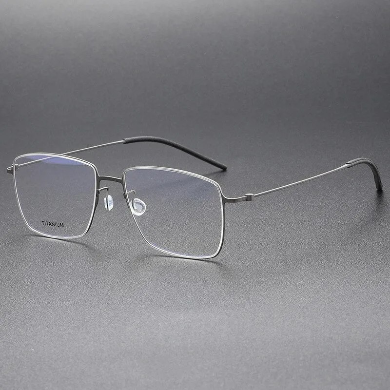 Aissuarvey Men's Full Rim Square Titanium Eyeglasses 564217