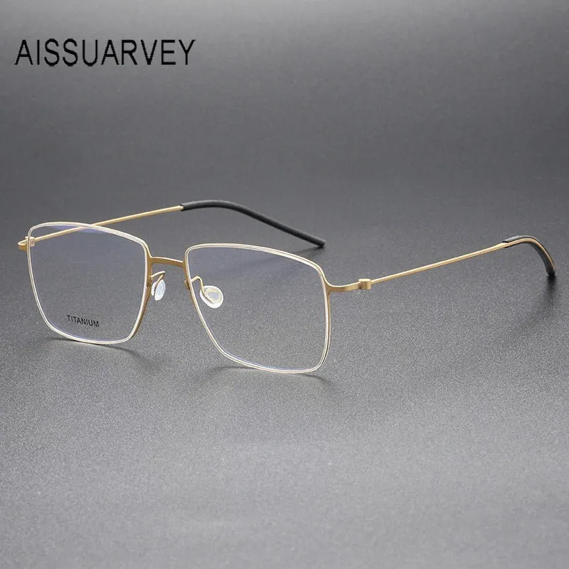 Aissuarvey Men's Full Rim Square Titanium Eyeglasses 564217