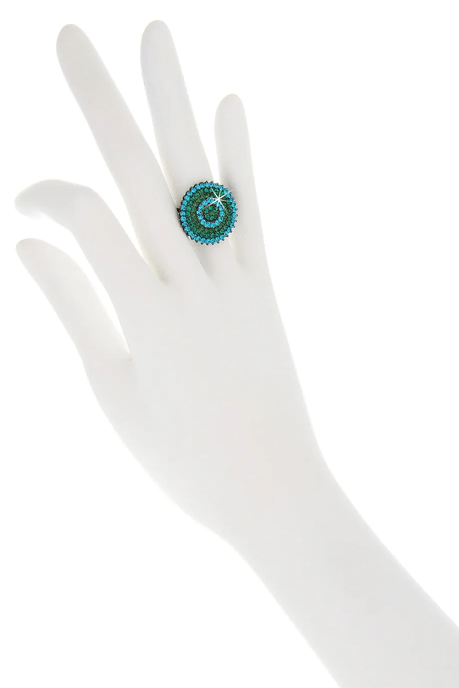 ALBA Green Round Crystal Ring