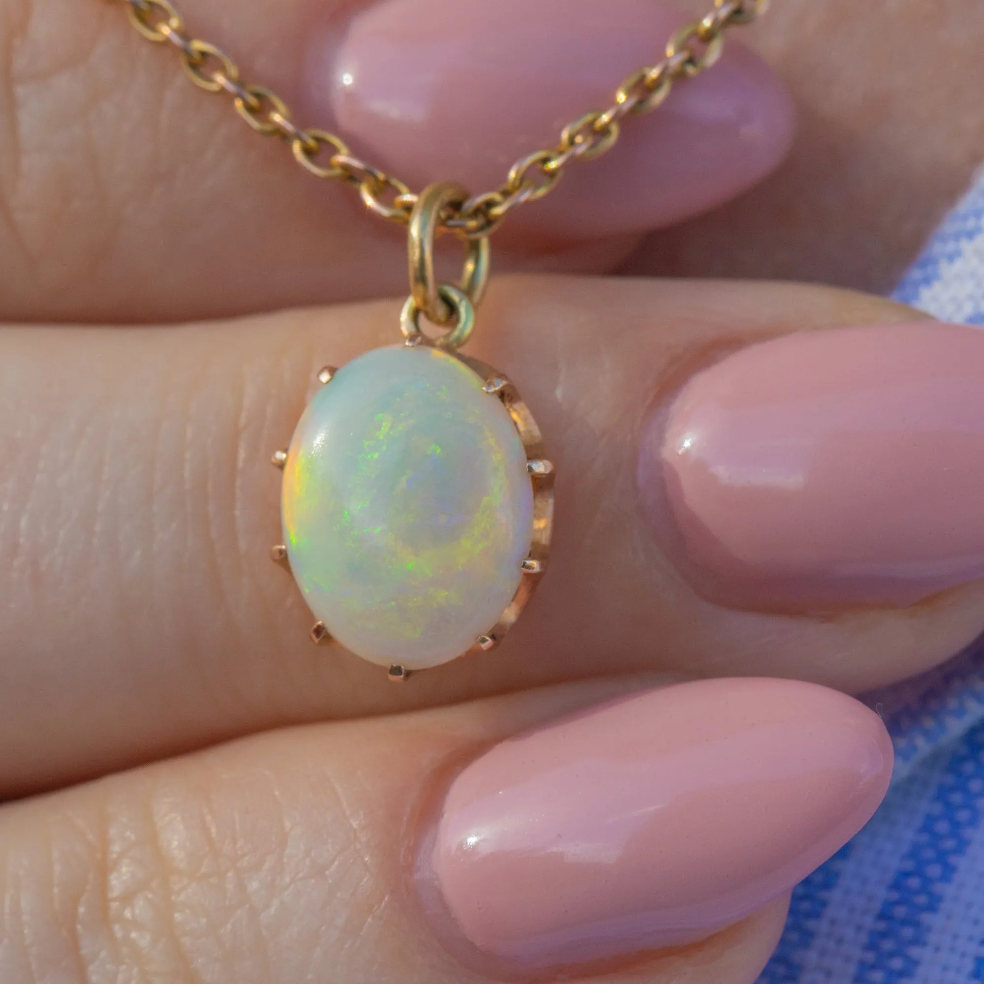 Antique 18ct Gold Opal Charm, 1.35ct