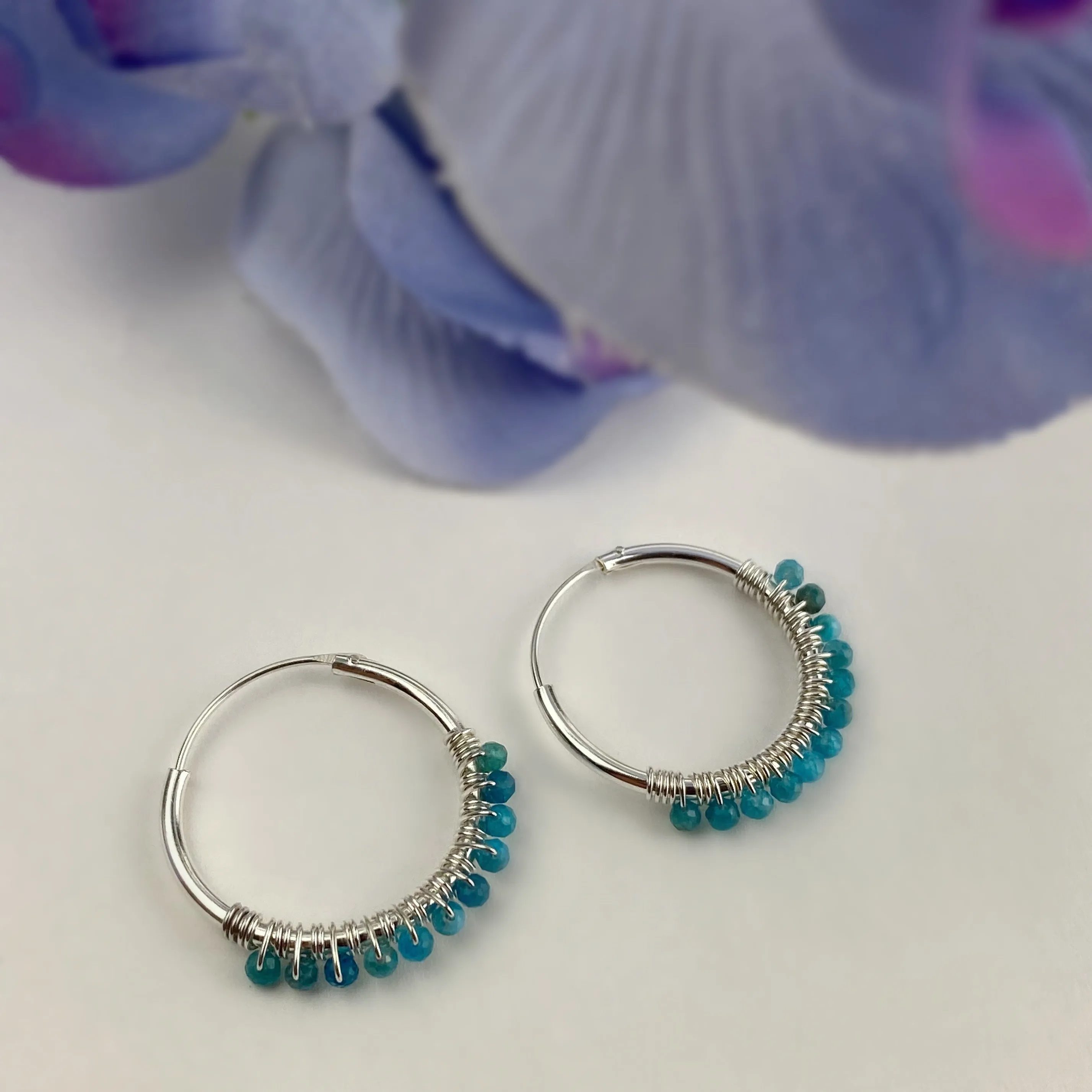 Apatite Hoop Earrings - VE491