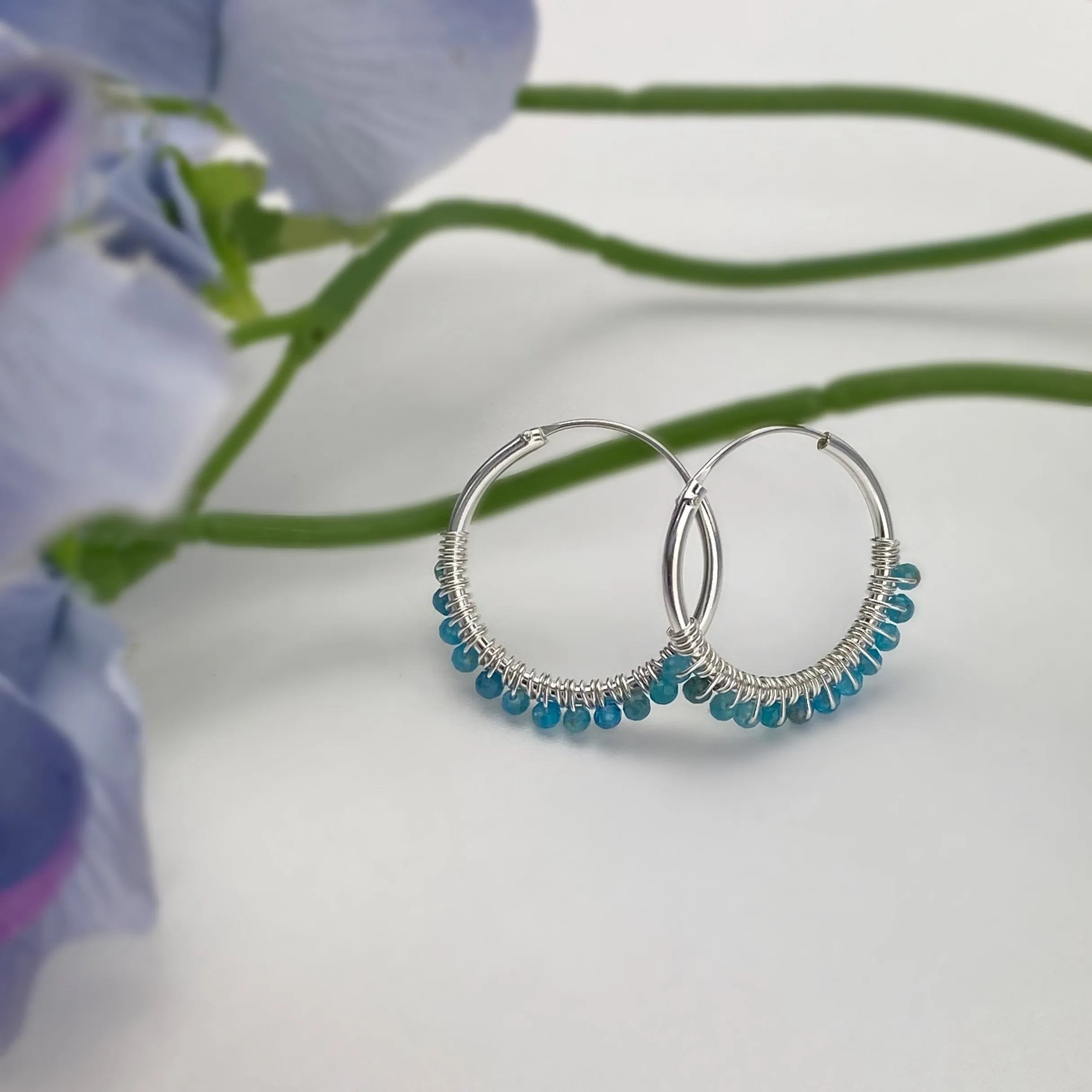 Apatite Hoop Earrings - VE491