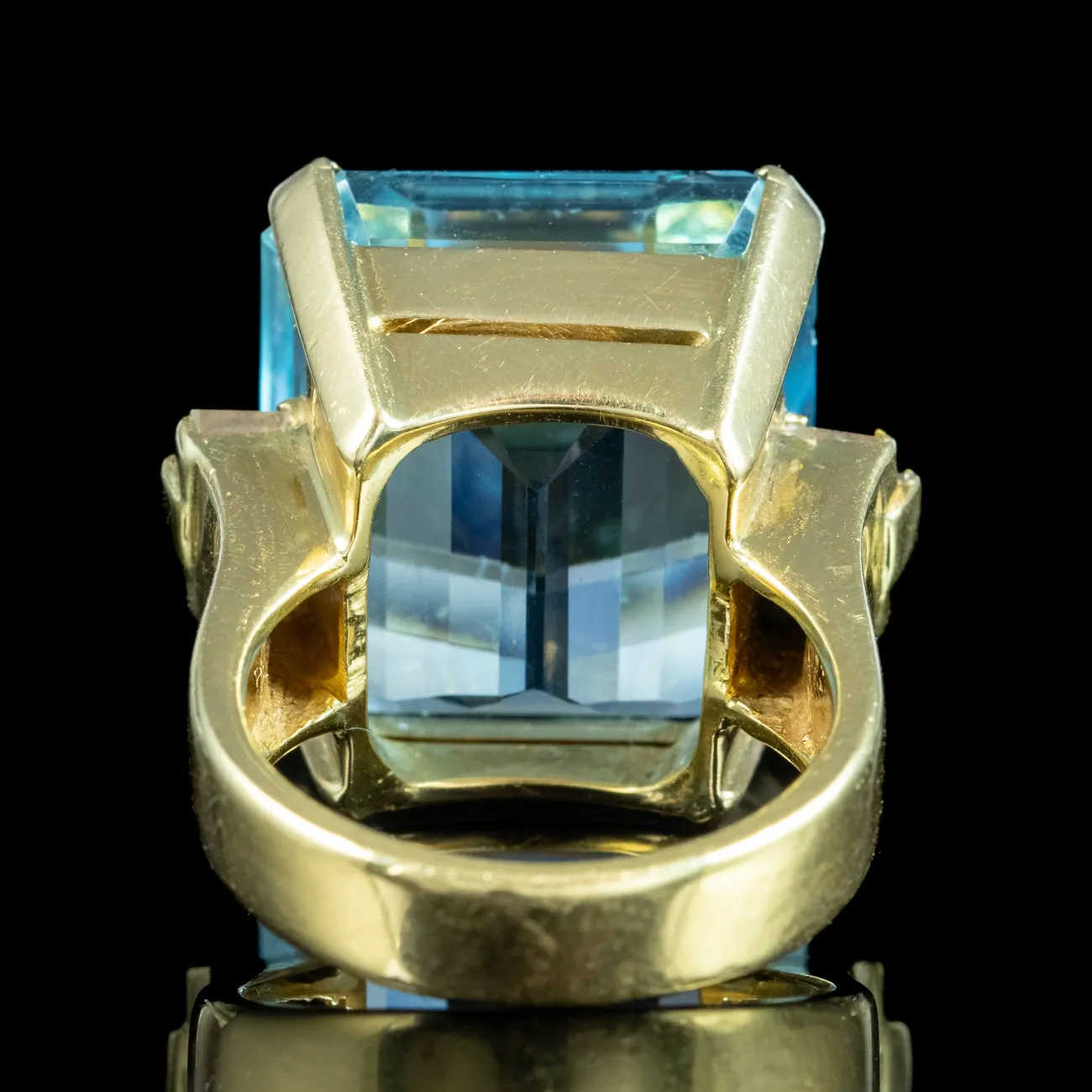 Art Deco Style Aquamarine Diamond Cocktail Ring 28ct Aqua