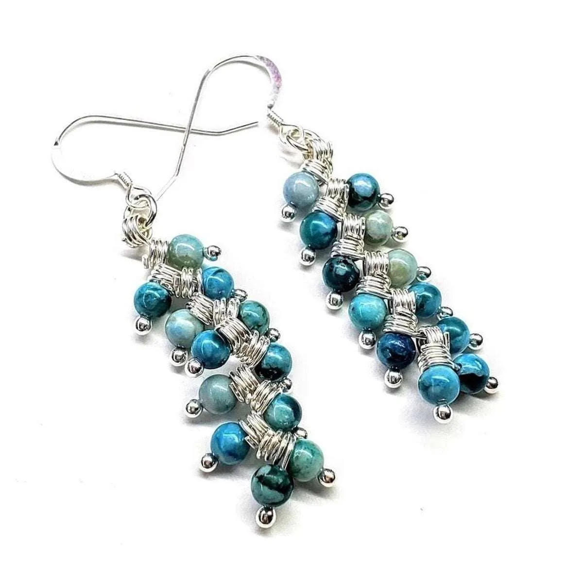 As Seen On TV Jane The Virgin Sterling Silver Turquoise Wire Wrapped Earrings