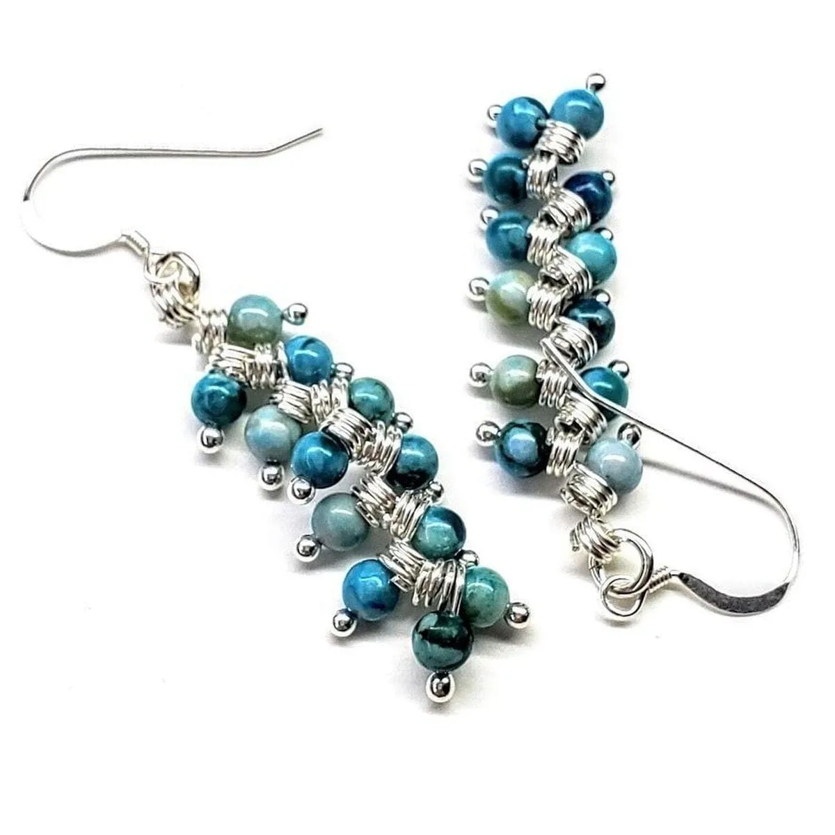 As Seen On TV Jane The Virgin Sterling Silver Turquoise Wire Wrapped Earrings