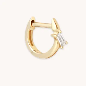 Baguette Piercing Hoop in Solid Gold