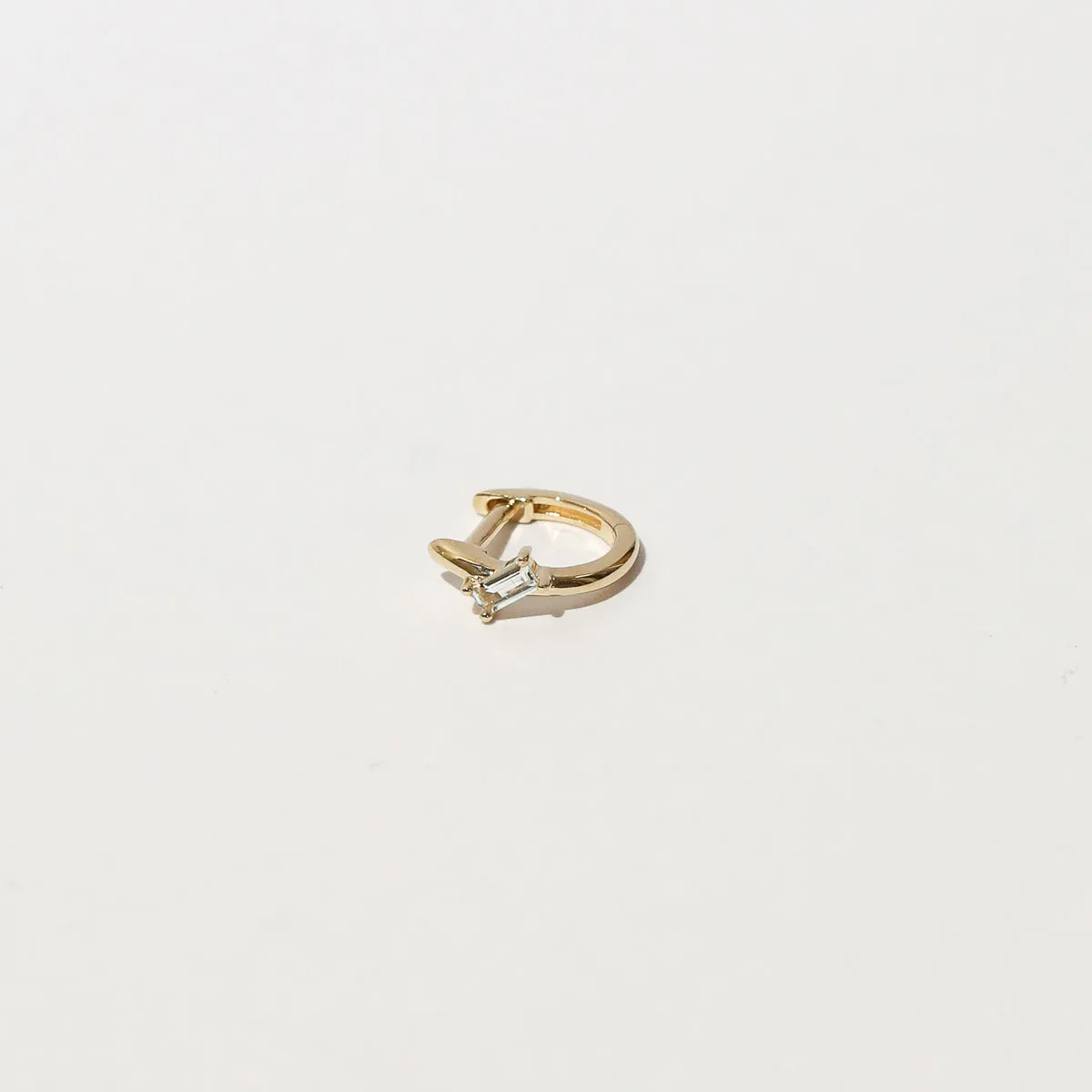 Baguette Piercing Hoop in Solid Gold