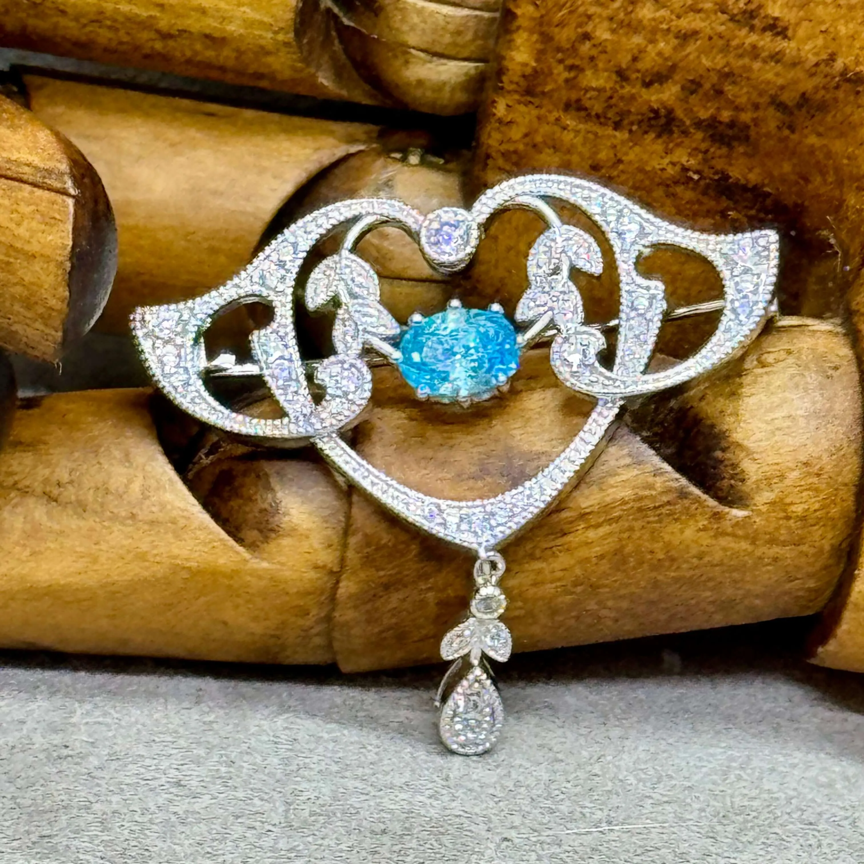 Belle Epoque Inspired Sterling Silver Brooch