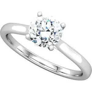 Ben Garelick 10K White Gold Cathedral Engagement Ring Solitaire