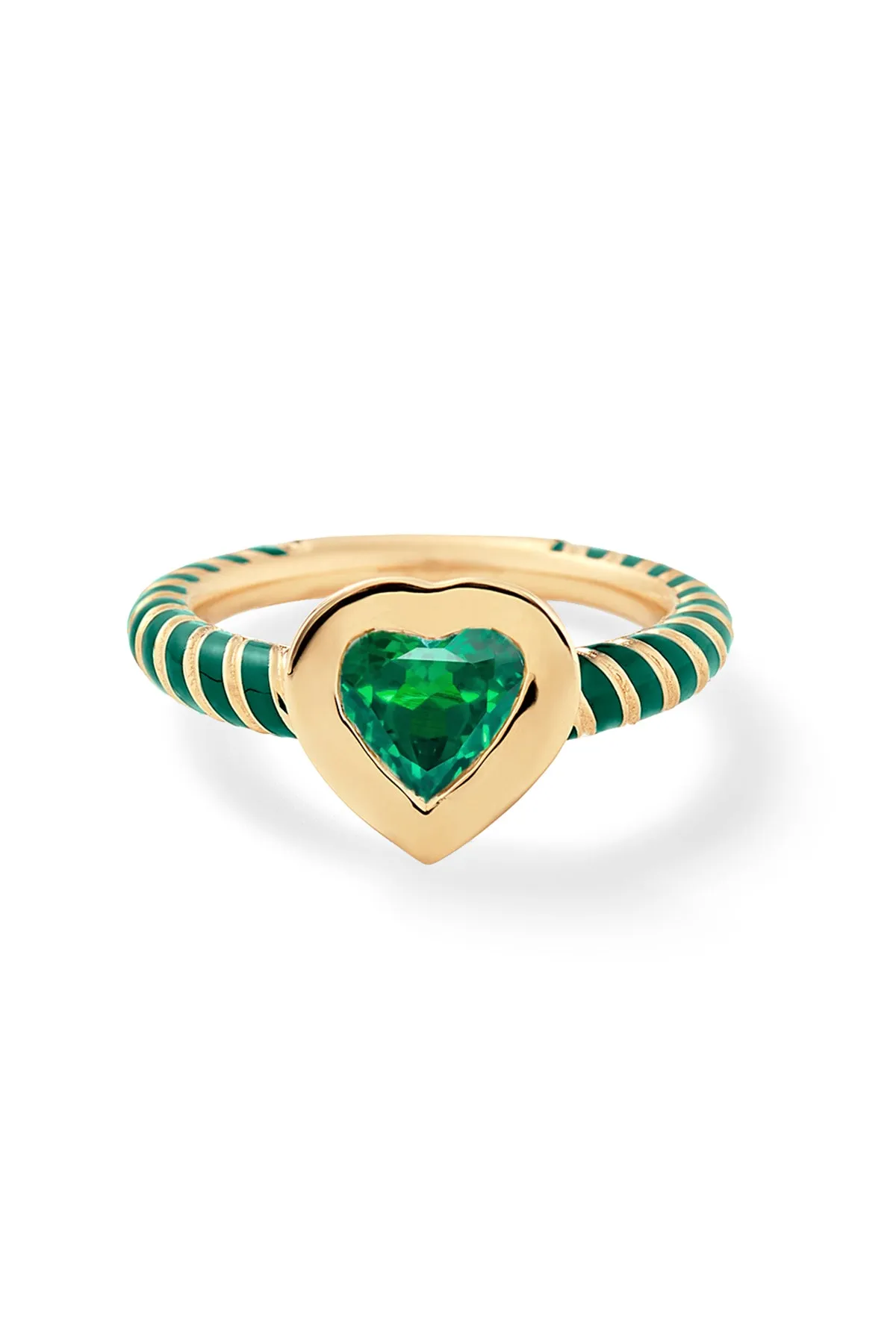 Bezel Streamer Heart Ring