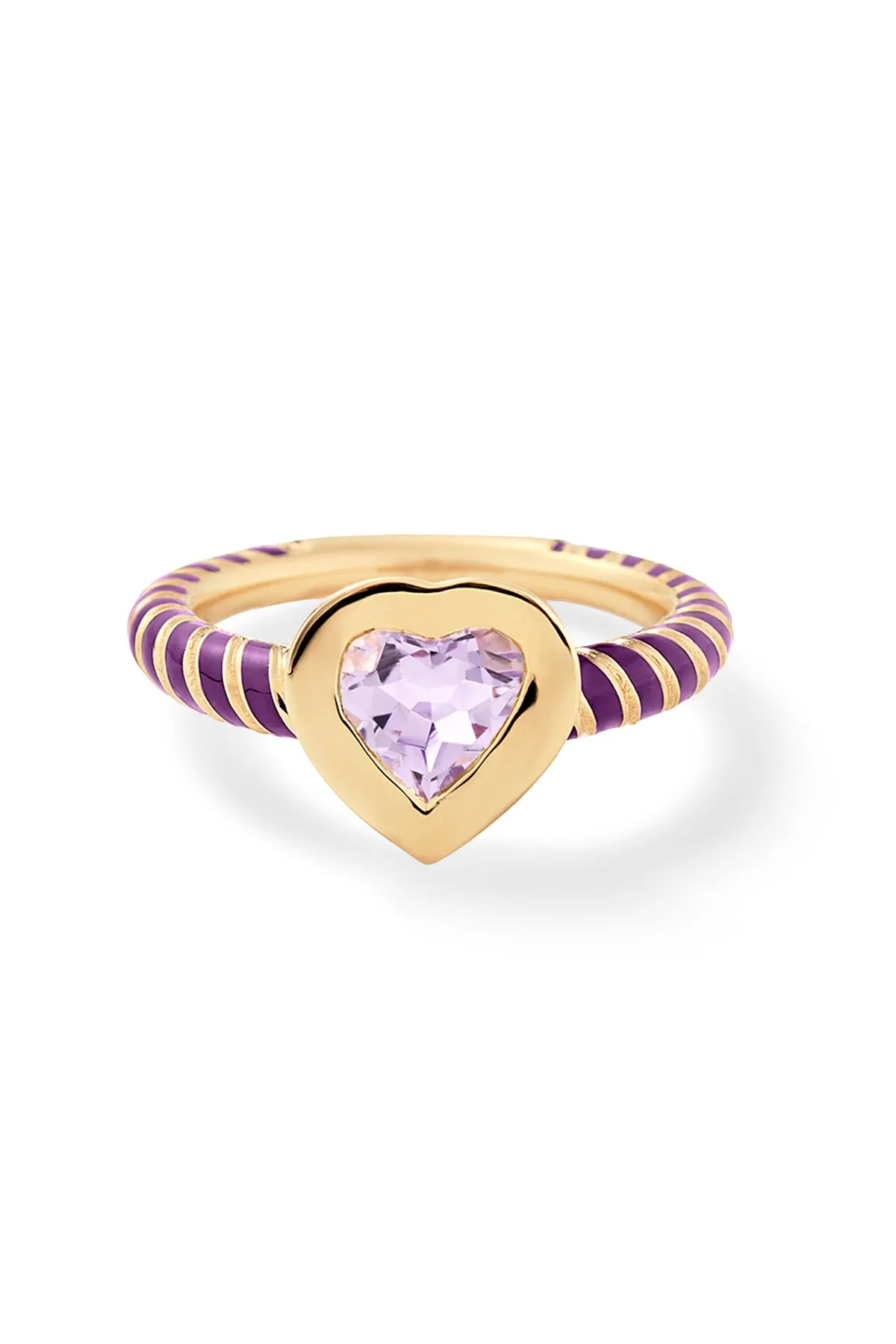 Bezel Streamer Heart Ring