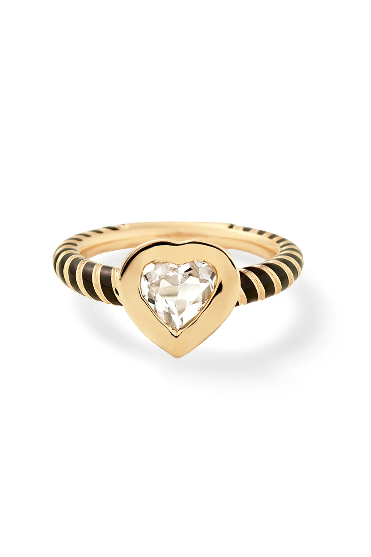 Bezel Streamer Heart Ring