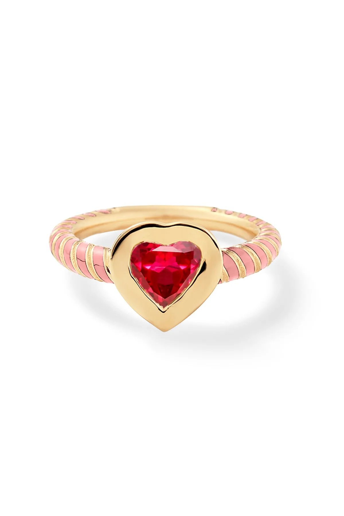 Bezel Streamer Heart Ring