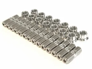 BK Ti Components Titanium Header Stud Kit 14 of 3/8 Unc/Unf x 1 1/8 Studs 14 of 3/8 Unf 12 point nuts